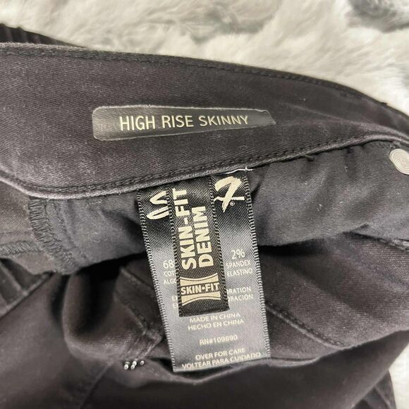 Seven7 Jeans Womens 6 Skinny Black High Rise Stretch Denim Embroidered Pockets - Picture 5 of 12